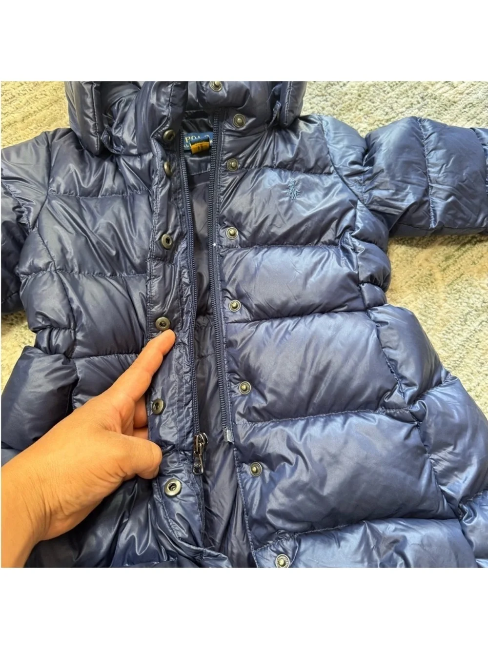 Polo by Ralph Lauren Girls' Navy Hooded Puffer Jacket
